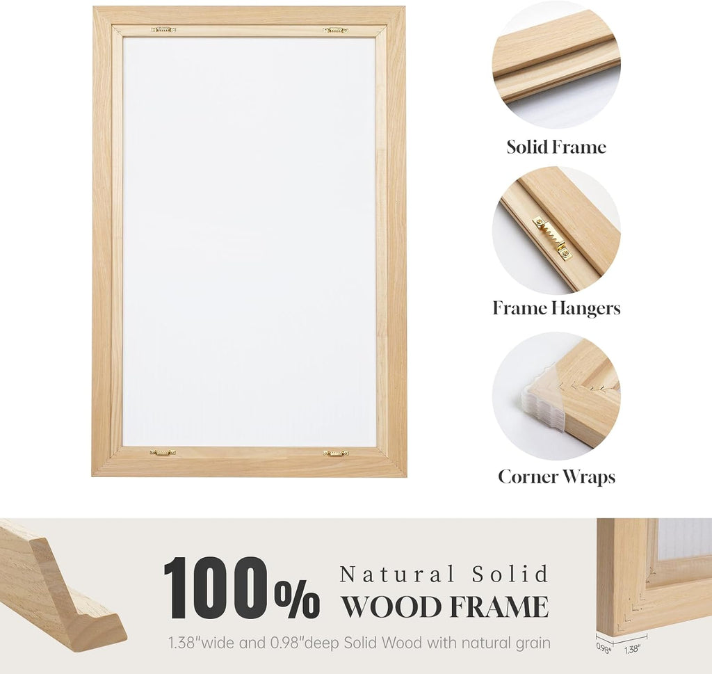 Large Framed Abstract Wall Art, Black and White Beige, 20X30 In, Set of 3 | Neutral Modern Pictures, Canvas Prints, Wood Frame, Minimalist Paintings, Wall Decor for Living Room Bedroom Dining Room