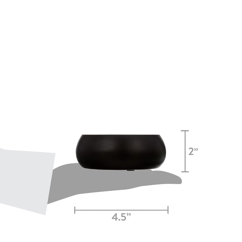 Small Wood Serving Bowl, Black, 2-Pack
