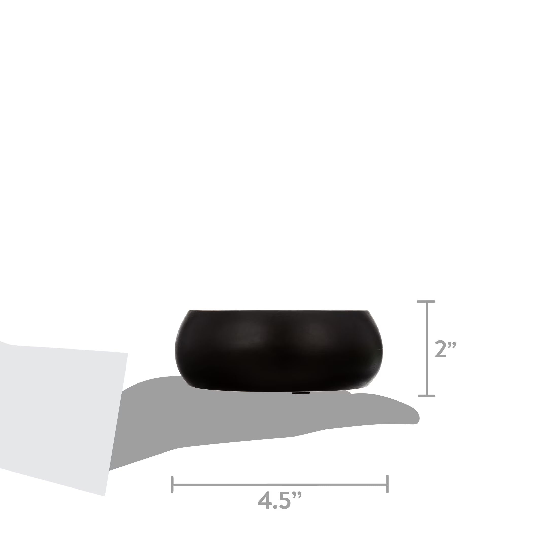 Small Wood Serving Bowl, Black, 2-Pack