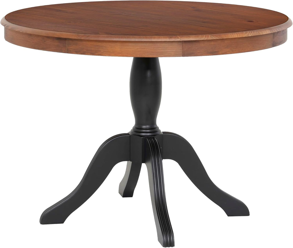 Harris Black and Walnut Pedestal round Dining Table