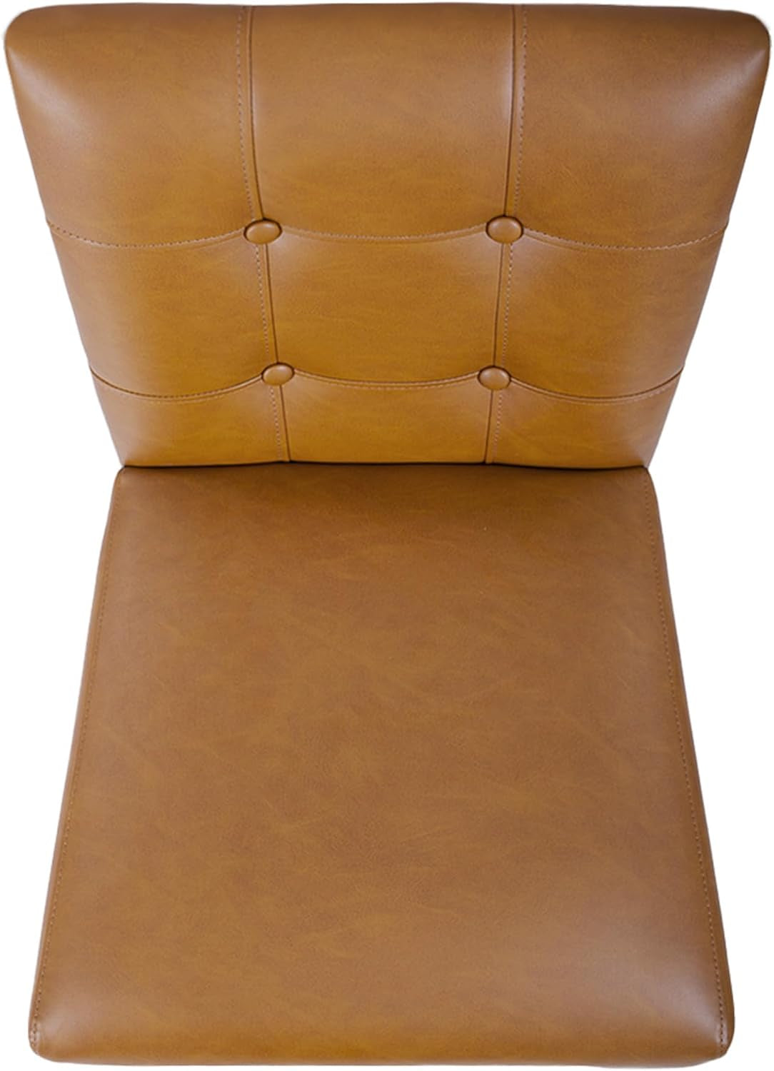 Button Tufted Counter Stool, 24-Inch, Carmel Faux Leather (Set of 2)