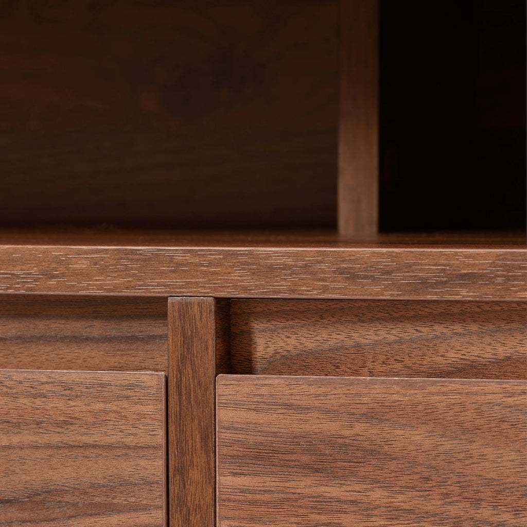 Juliet Curved TV Stand for Tvs up to 75 In, Walnut Finish