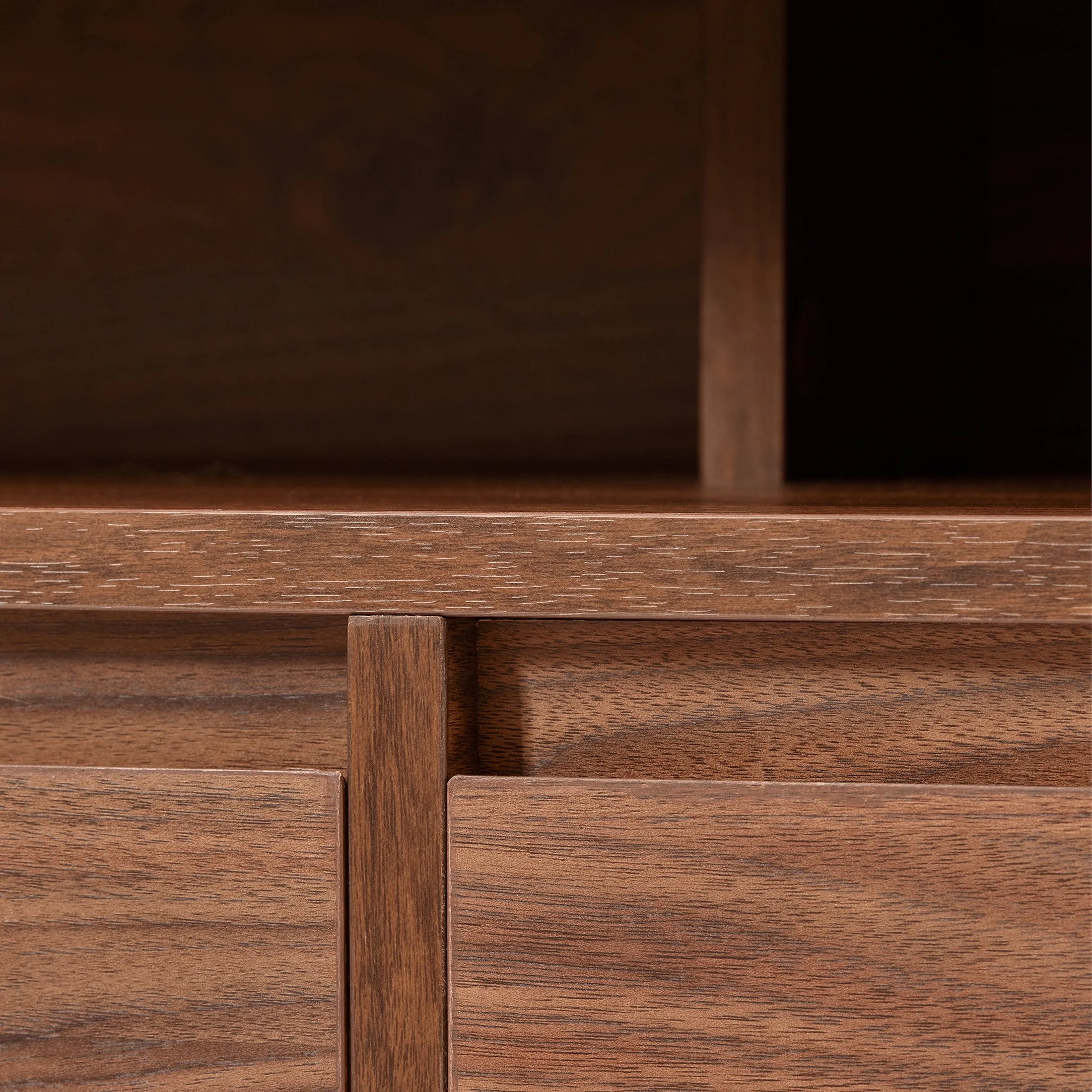Juliet Curved TV Stand for Tvs up to 75 In, Walnut Finish