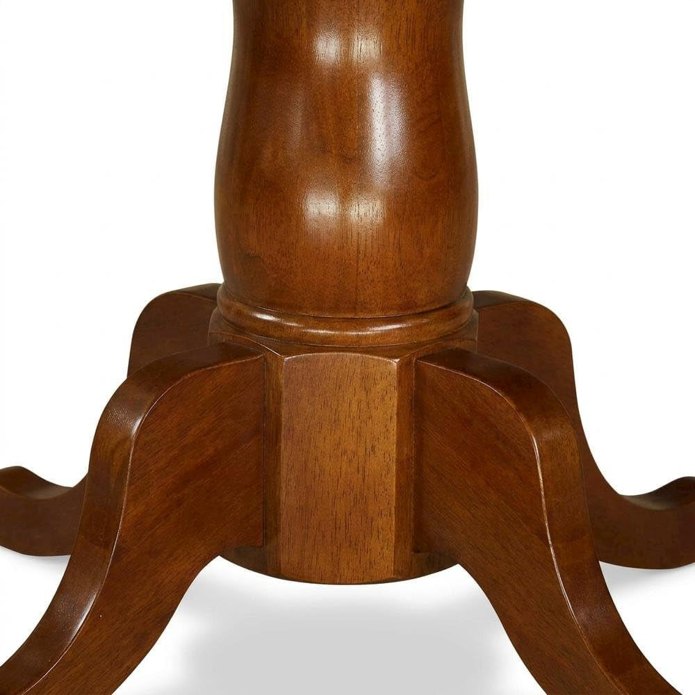 Oval Dining Table Solid Wood Expandable Table for 6 with 18" Butterfly Leaf, Classic Pedestal Base for Kitchen and Dining Spaces, Saddle Brown