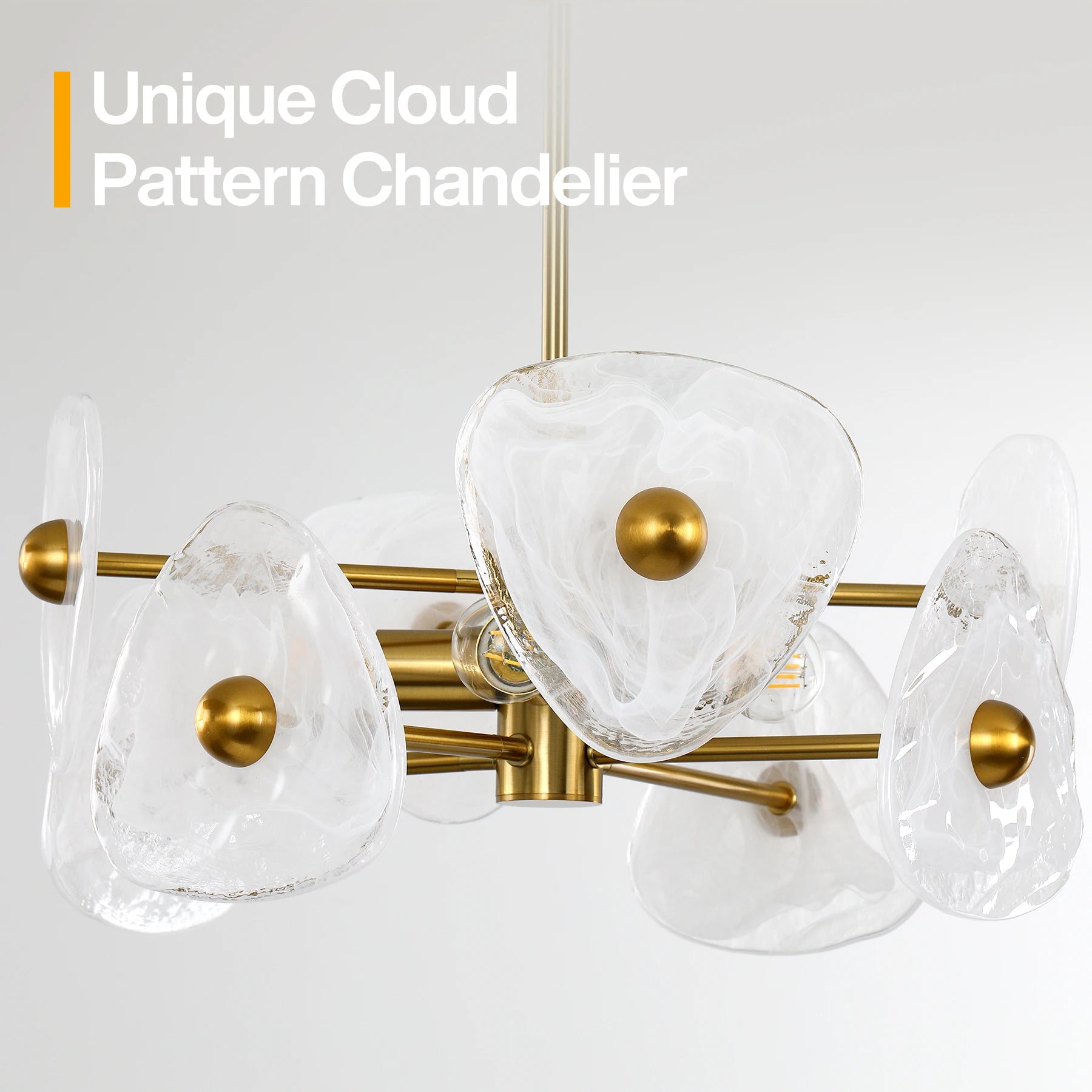 Tribesigns Modern Gold Chandeliers for Dining Room, Farmhouse Luxury 4-Light Chandelier for Bedroom, Adjustable Hanging Pendant