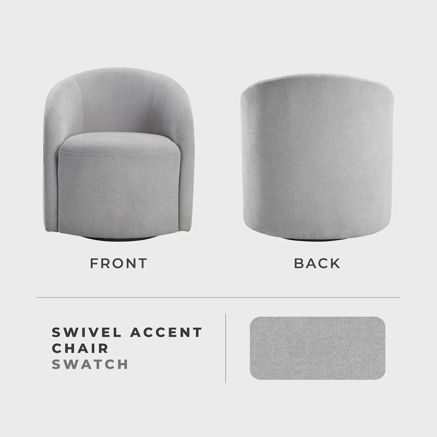 Light gray boucle swivel accent chair