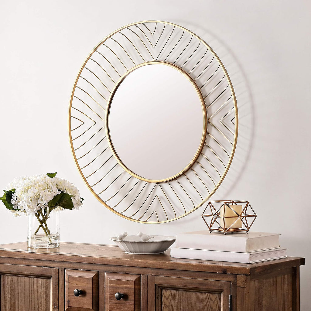 Safavieh 32.9-Inch round Fonna Wall Mirror, Gold