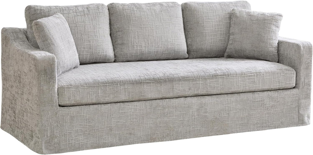 84" Modular Sofa Couch, Modern 3-Seater Chenille Fabric Loveseat Sofa with Removable Upholstery Cover, Small Couches for Living Room, Office, Apartment, Gray