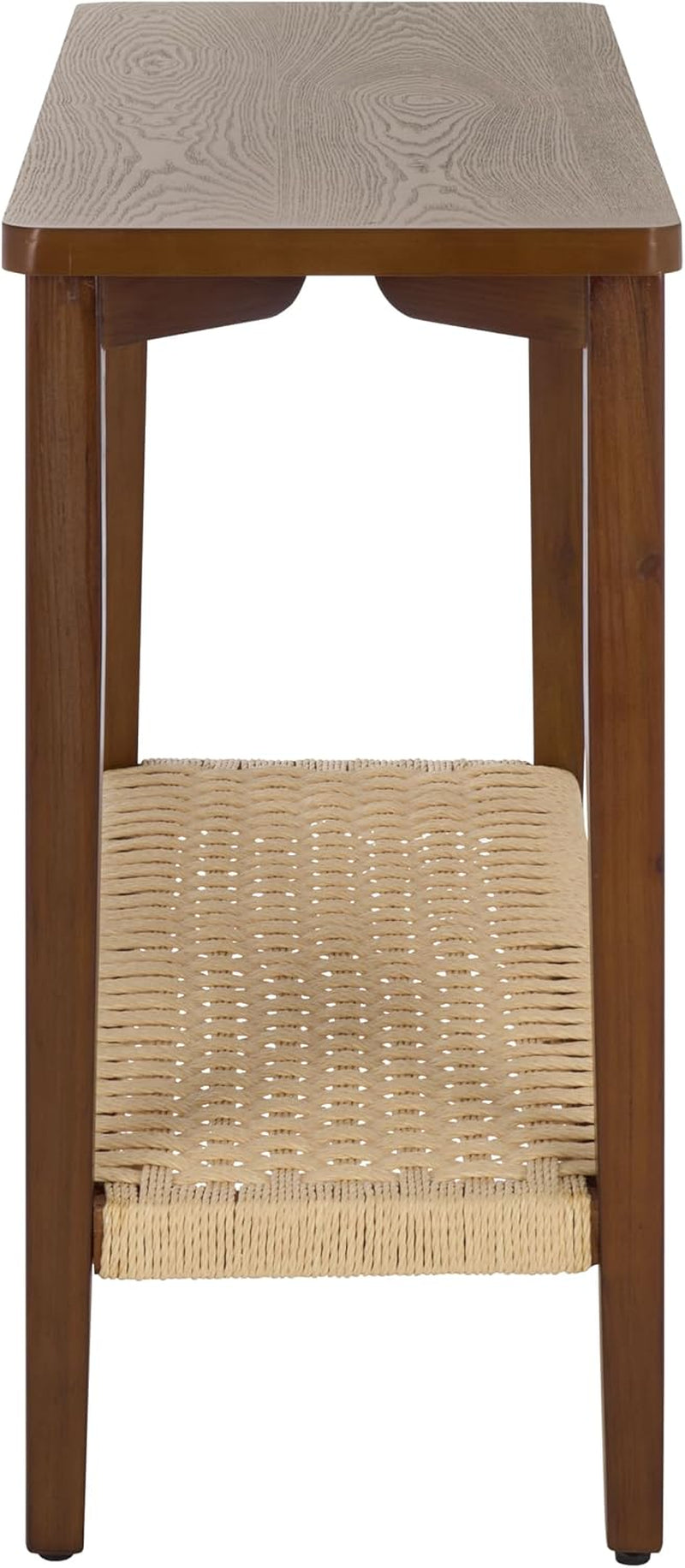 SAFAVIEH Home Collection - Chasu Walnut Console Table with Rope Detailing, 1 Shelf, Rustic Modern Entryway Accent (CNS2303A)