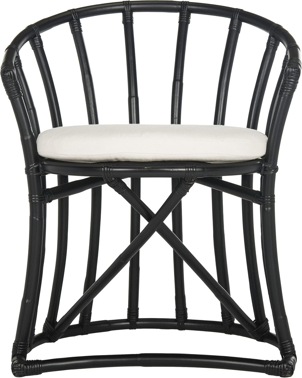 Safavieh Home Collection Bates Black Rattan Accent Chair with Cushion
