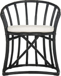 Safavieh Home Collection Bates Black Rattan Accent Chair with Cushion