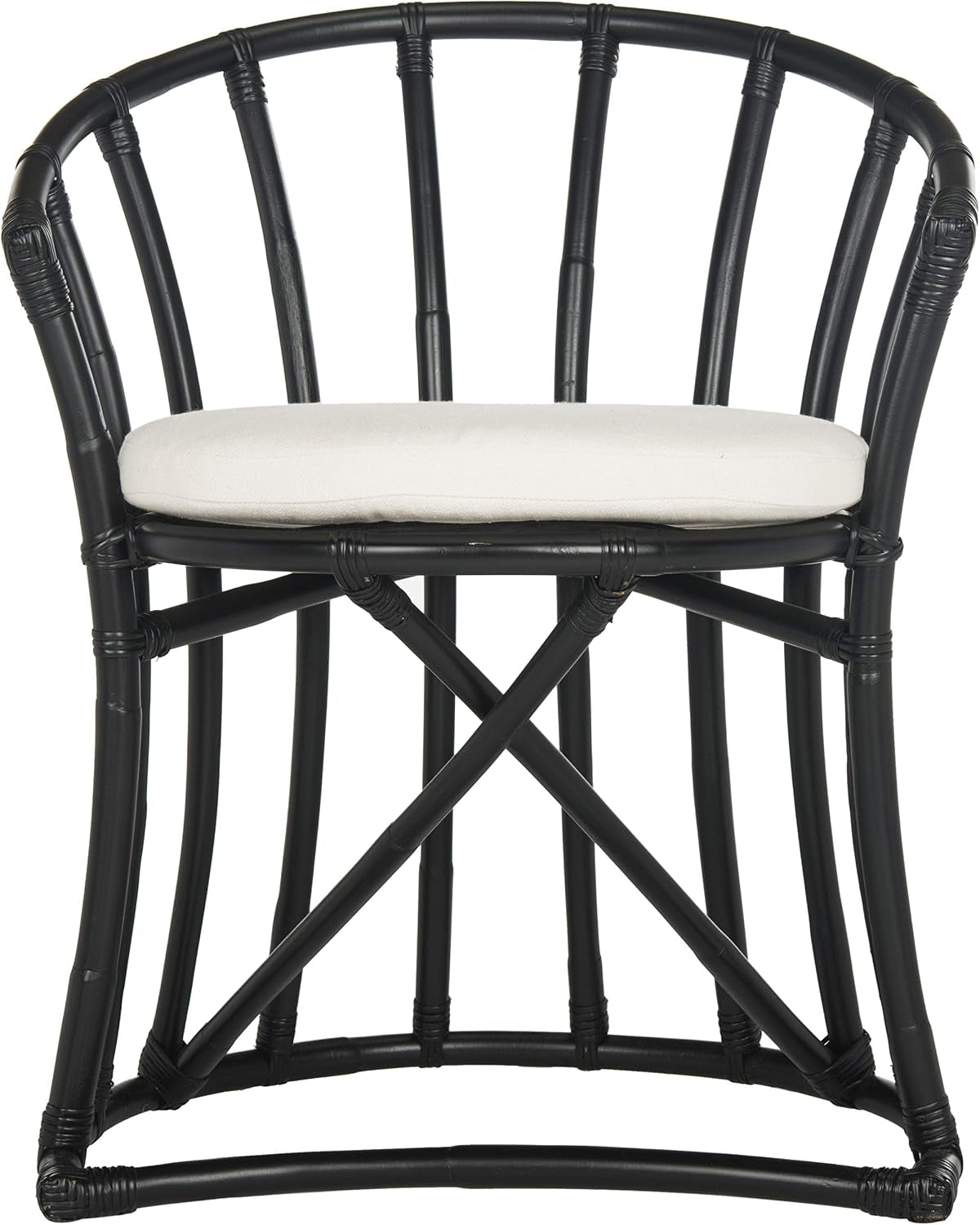 Safavieh Home Collection Bates Black Rattan Accent Chair with Cushion