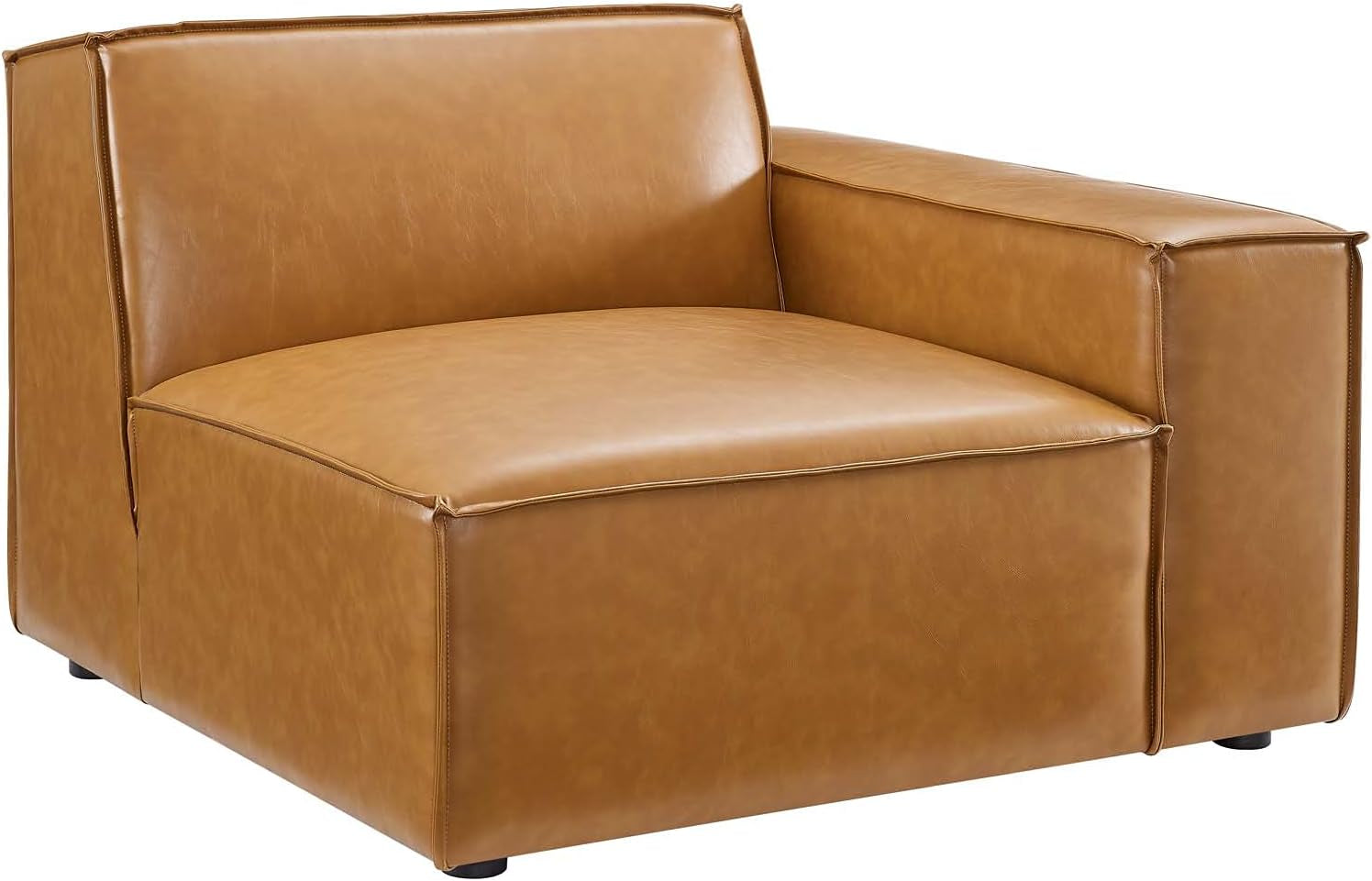 Restore Vegan Leather Sectional Sofa, 82 X 164 X 28, Tan