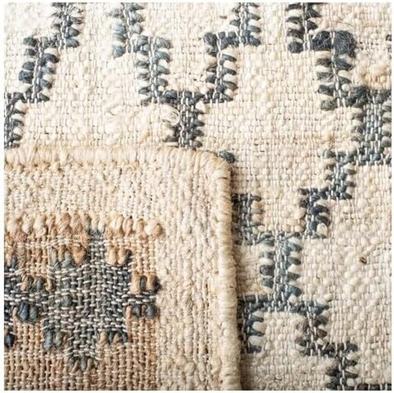 SAFAVIEH Kilim Collection Area Rug - 2'3" X 5', Ivory & Grey, Rustic Geometric Design, Handmade Flatweave Premium Jute, Ideal for the Living Room, Bedroom, Dining Room (KLM755A-25)