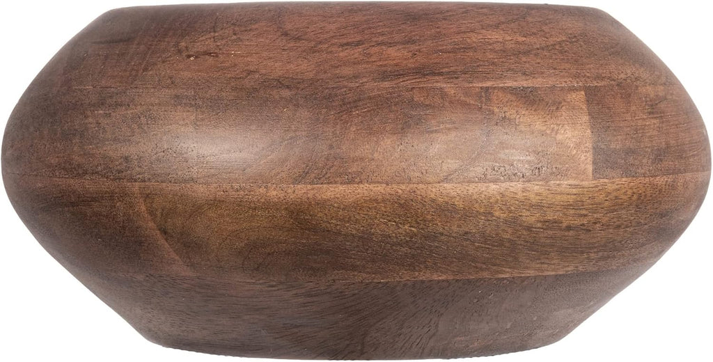 Modern round Wood Bowl, Walnut Finish