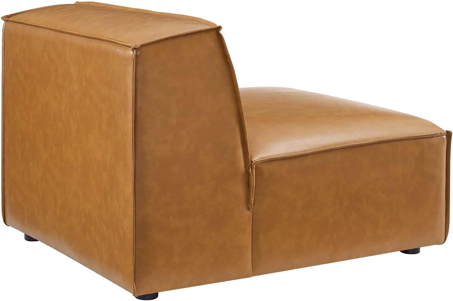 Restore Vegan Leather Sectional Sofa, 82 X 164 X 28, Tan
