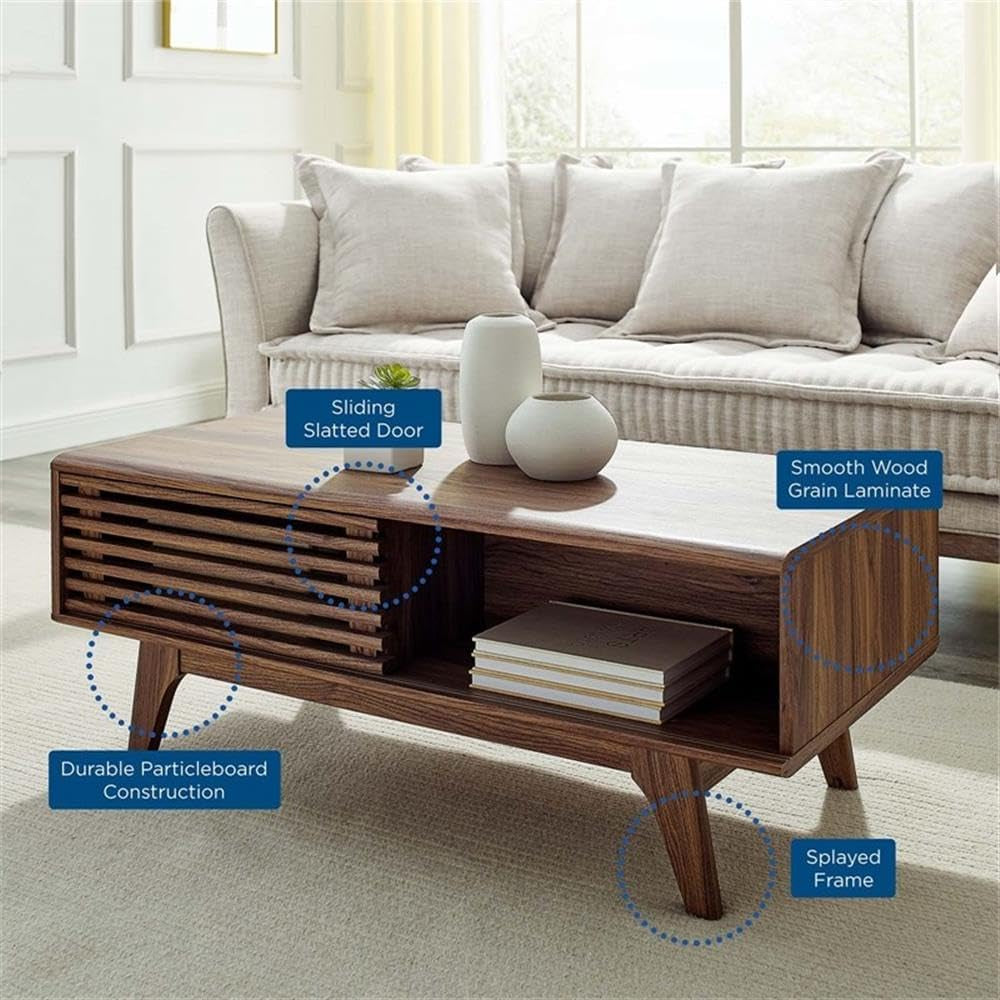 EEI-4724-WAL Render Coffee Table, Walnut