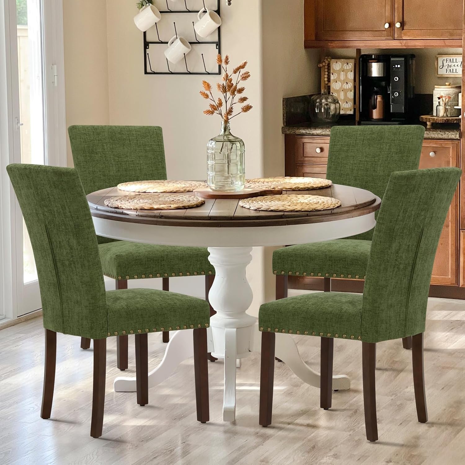 Upholstered Parsons Dining Chairs Set of 4