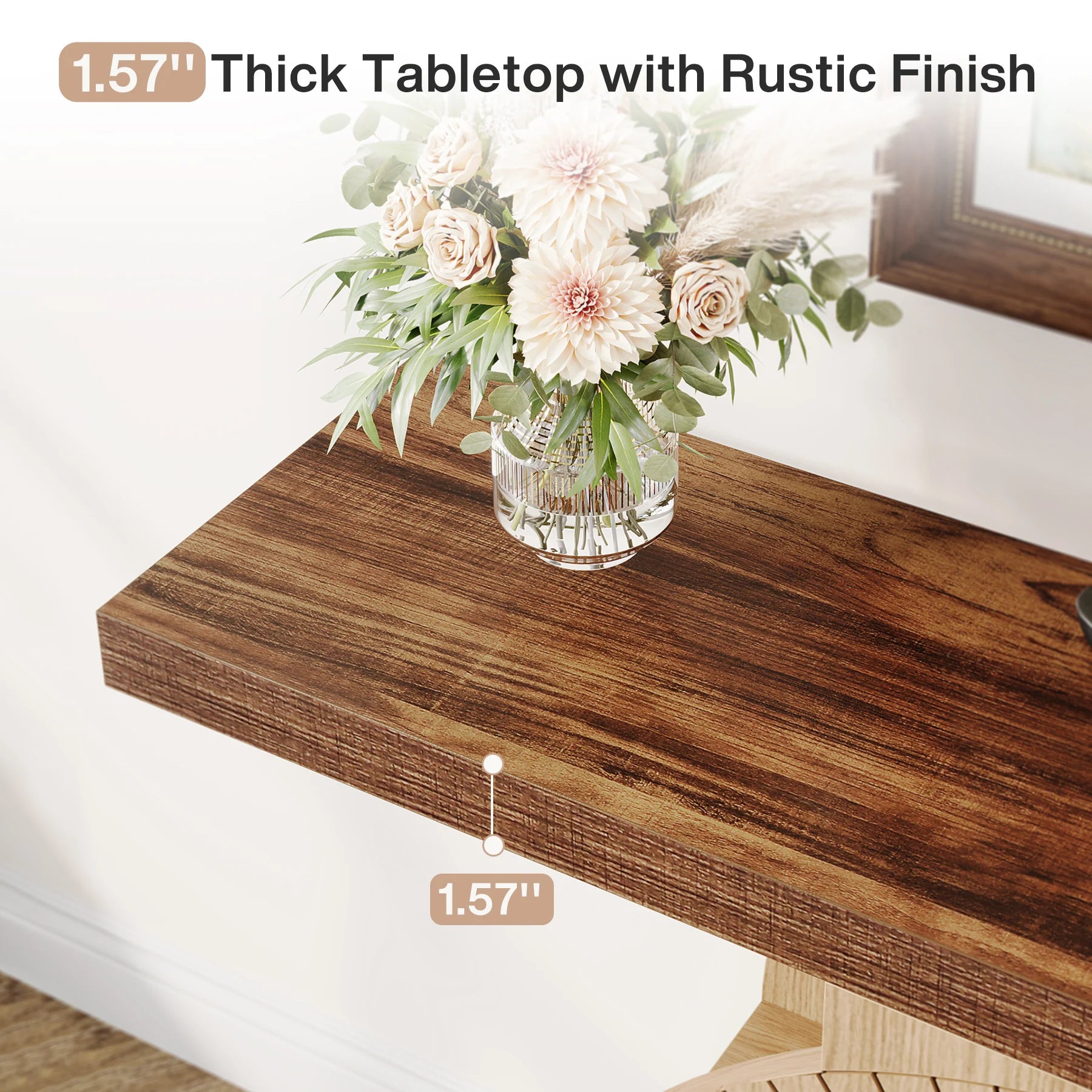 Console Table with Storage, Entryway Sofa Table with Shelves and Circle Base for Living Room Hallway