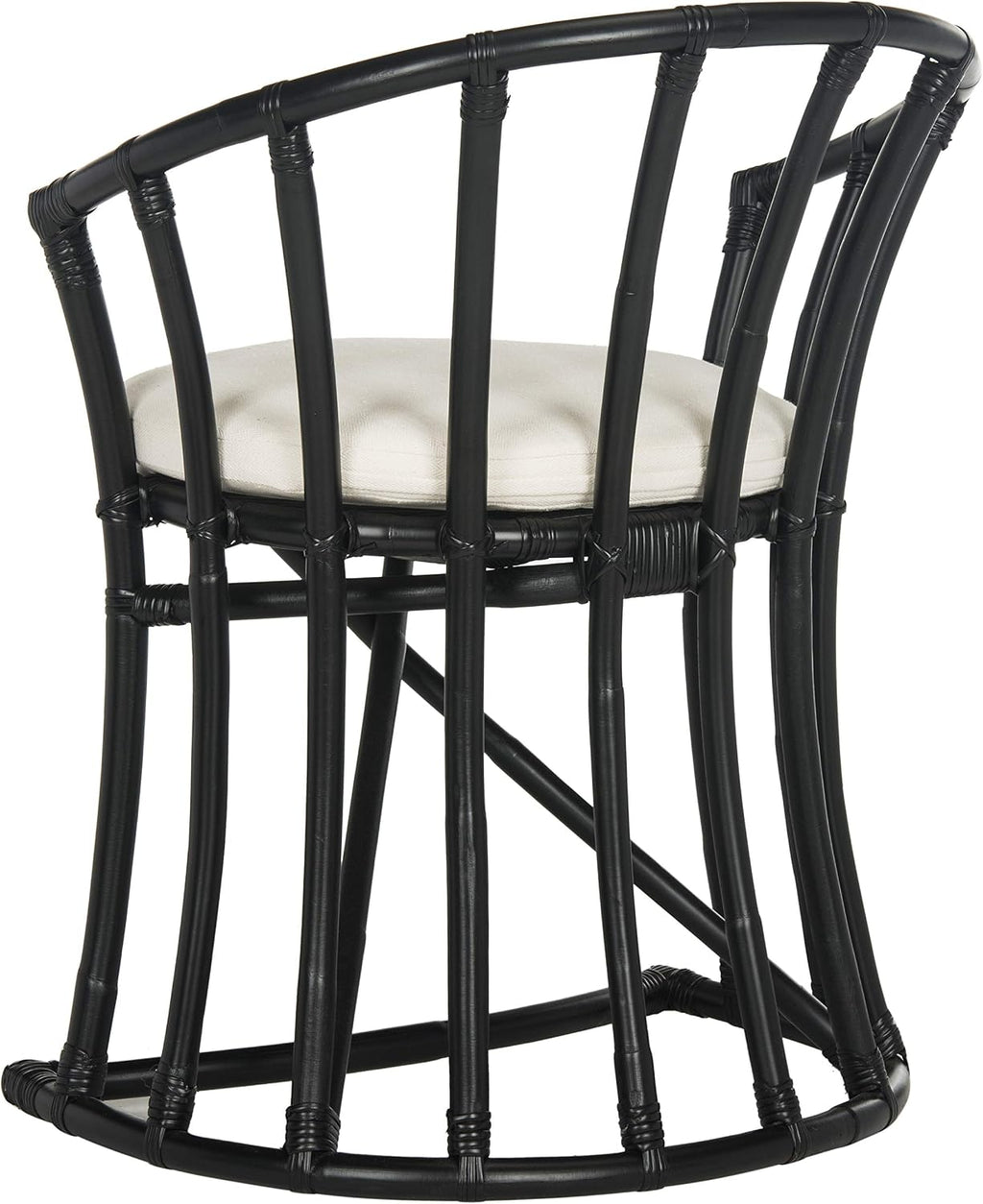 Safavieh Home Collection Bates Black Rattan Accent Chair with Cushion