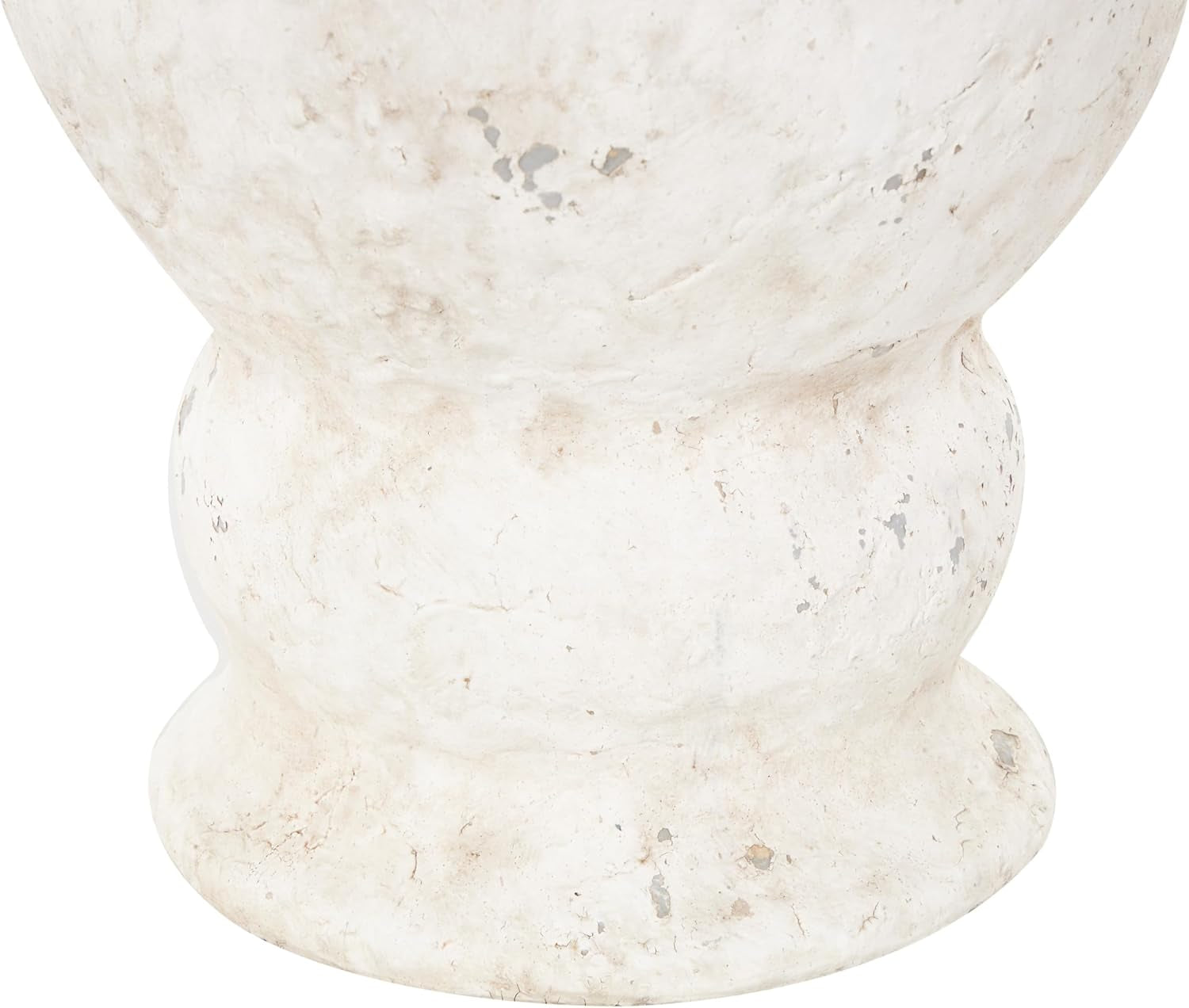 Deco 79 Ceramic Decorative Vase Antique Style Distressed Centerpiece Vase with Handles, Flower Vase for Home Decoration 14" X 11" X 18", Cream