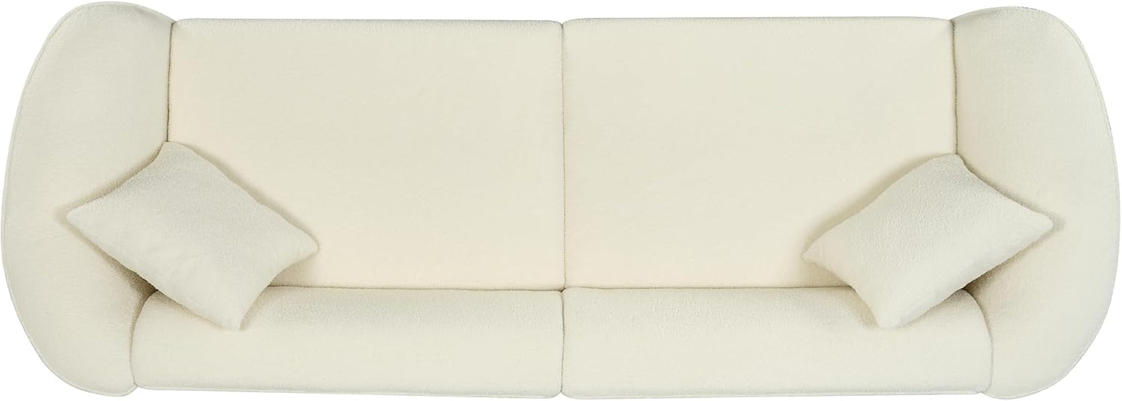 Sabbo 87.50" Boucle Upholstered Couch, Oversized 2 Seater Sofa, Curved Soft Seating Lounge Sofa Chair, Cozy Loveseat with Armrest, Reading Sofa for Living Room Home Rest, Beige