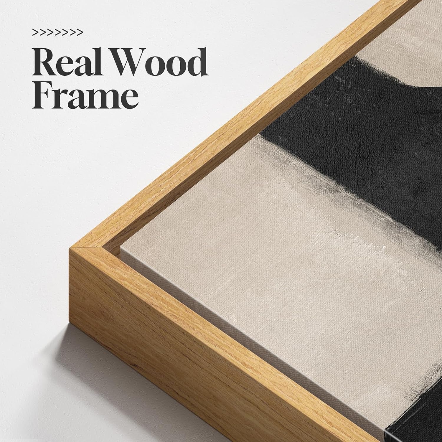 Large Framed Neutral Black and Beige Abstract Wall Art Set of 2, 24X36 in | 2 Piece, Canvas Prints, Black Beige Paintings, Modern Minimalist Artwork, Geometric Pictures, Living Room Bedroom Wall Decor