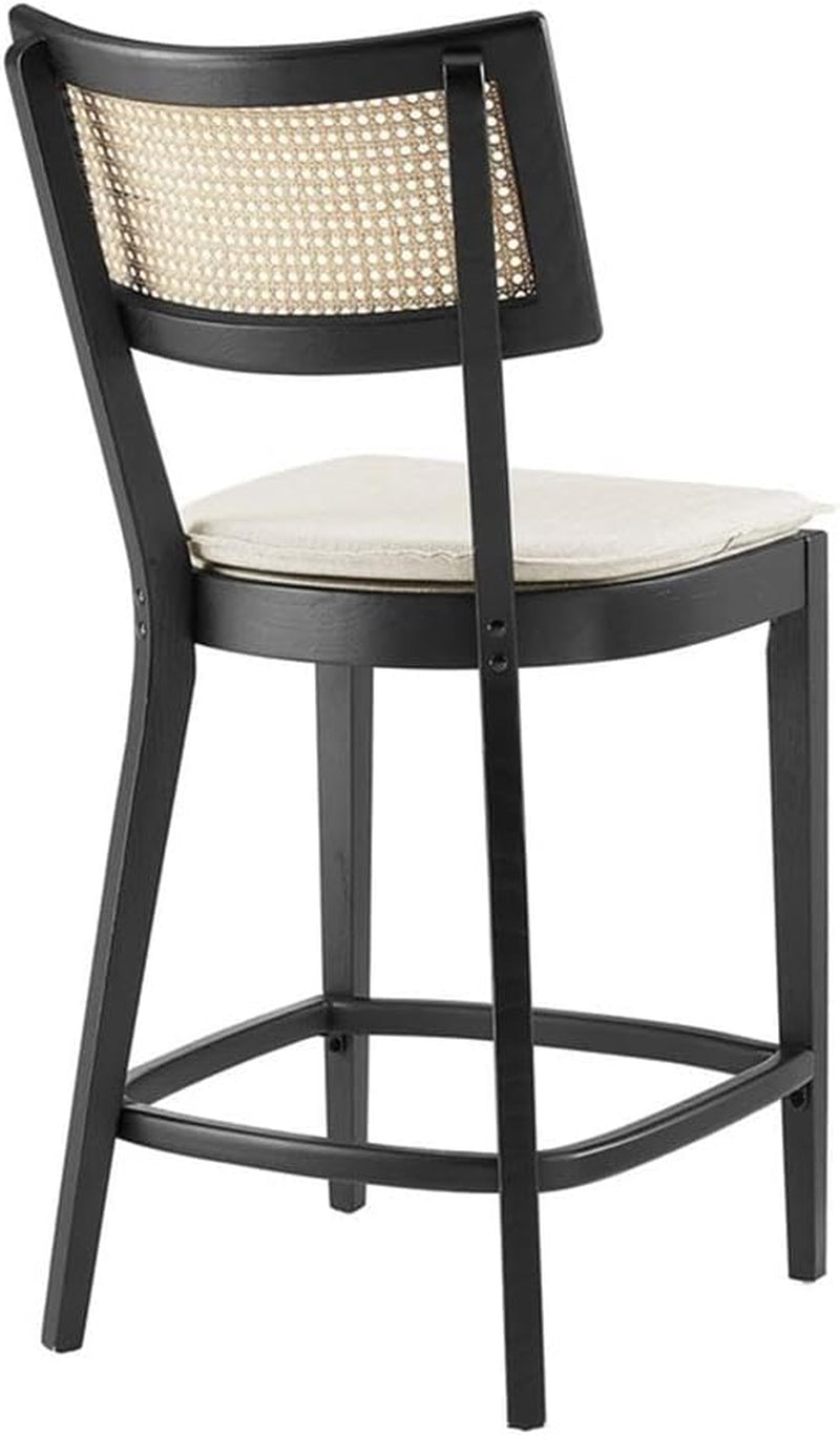 Caledonia Wood Counter Stools - Set of 2 in Black Beige