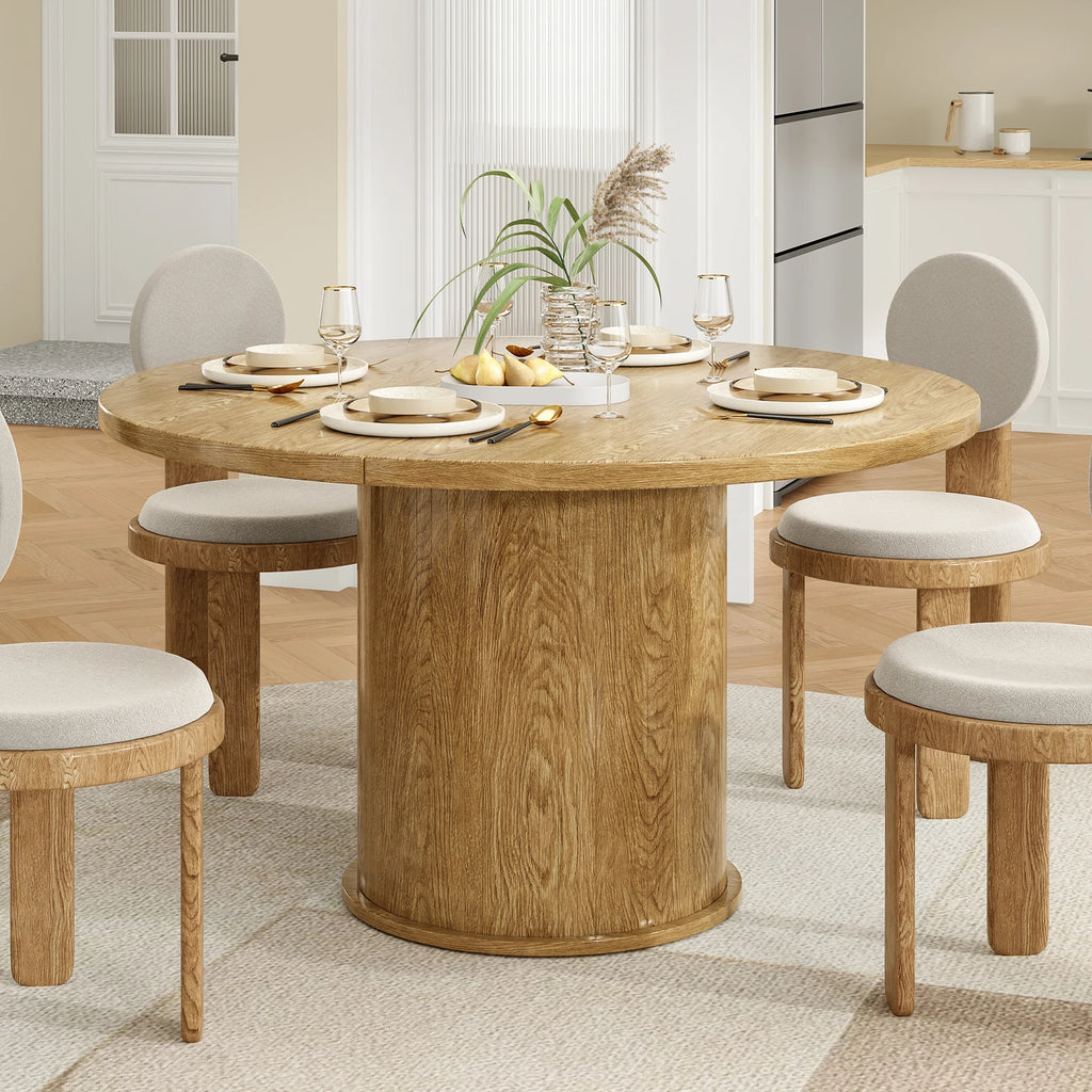 43" round Dining Table for 4 People, Small Space Kitchen Table, Modern Dinner Table with Easy Assembly for Dining Room, Apartment