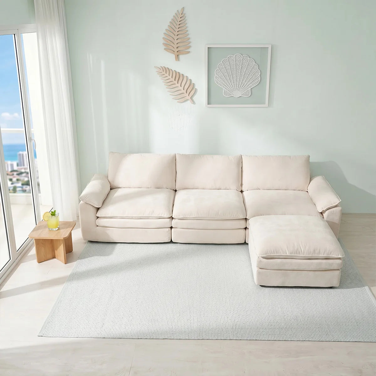Cream modular cloud sofa