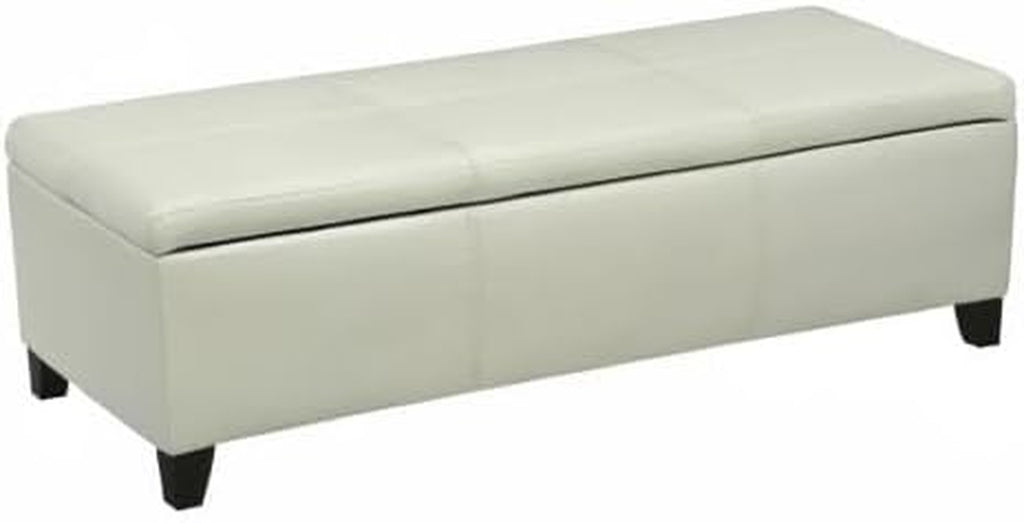 Christopher Knight Home Glouster PU Storage Ottoman, Ivory