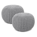 ·  · round Pouf Ottoman - Hand Knitted Cable Boho Poof Home Décor Pouffe Circular Footrest for Living Room - Nursery - Bedroom - Lounge 100% Cotton (19.5”X19.5”X14”) - Gray, Set of 2