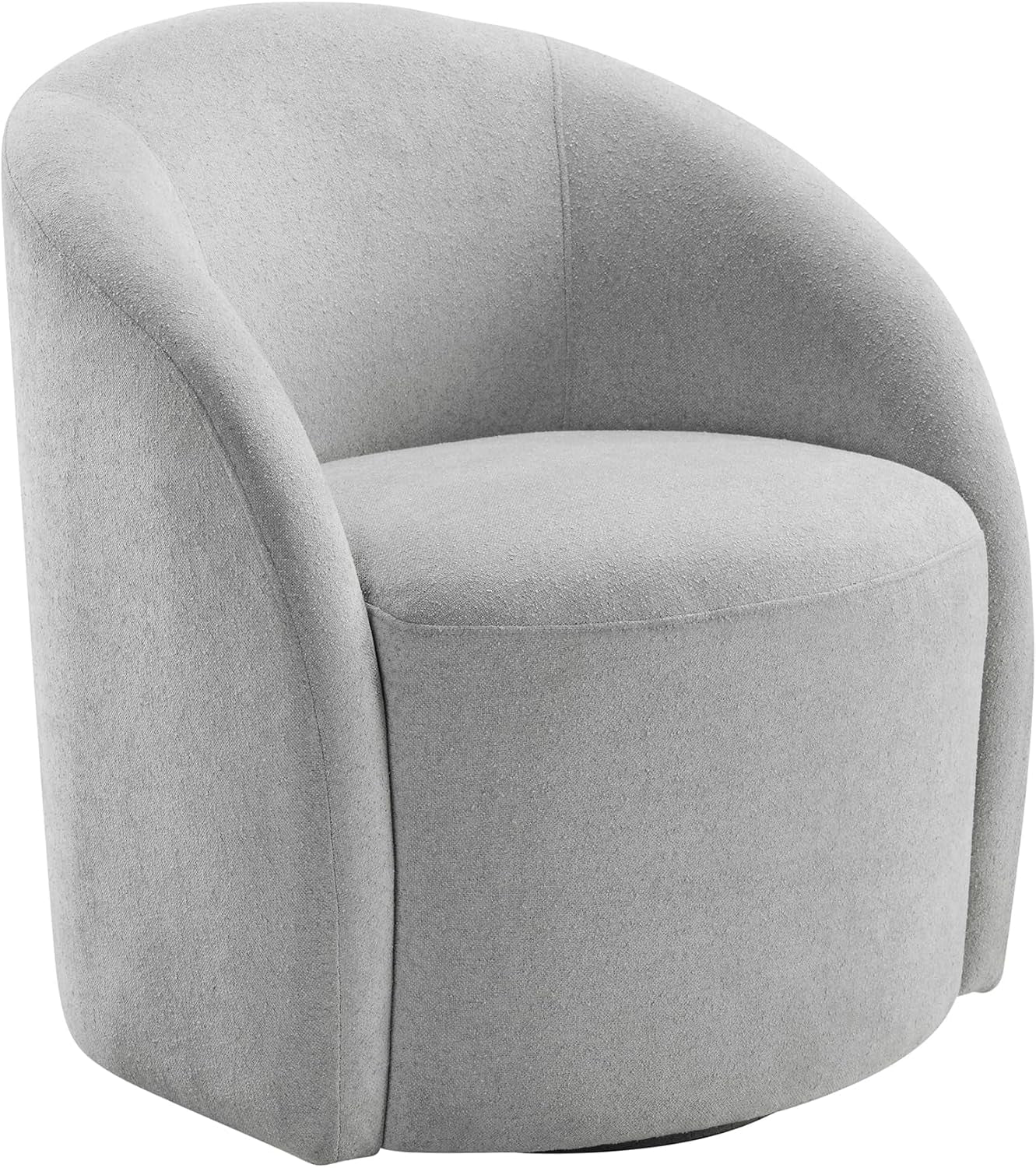 Light gray boucle swivel accent chair