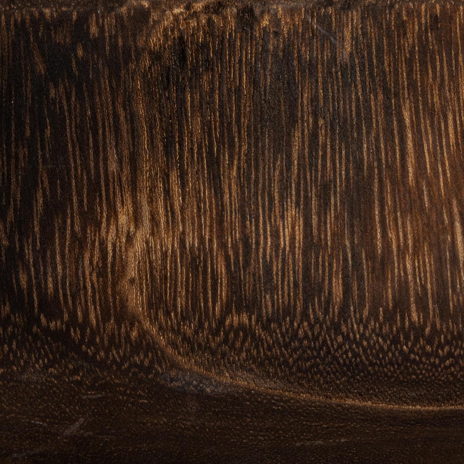 Creative Co-Op round Paulownia Wood Decorative Bowl, Marbled Brown Finish