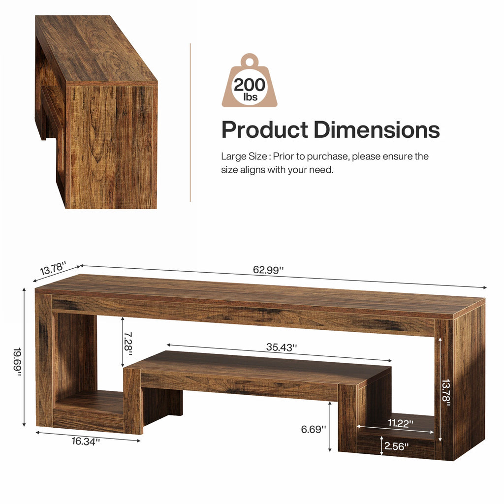 Rustic brown farmhouse TV stand