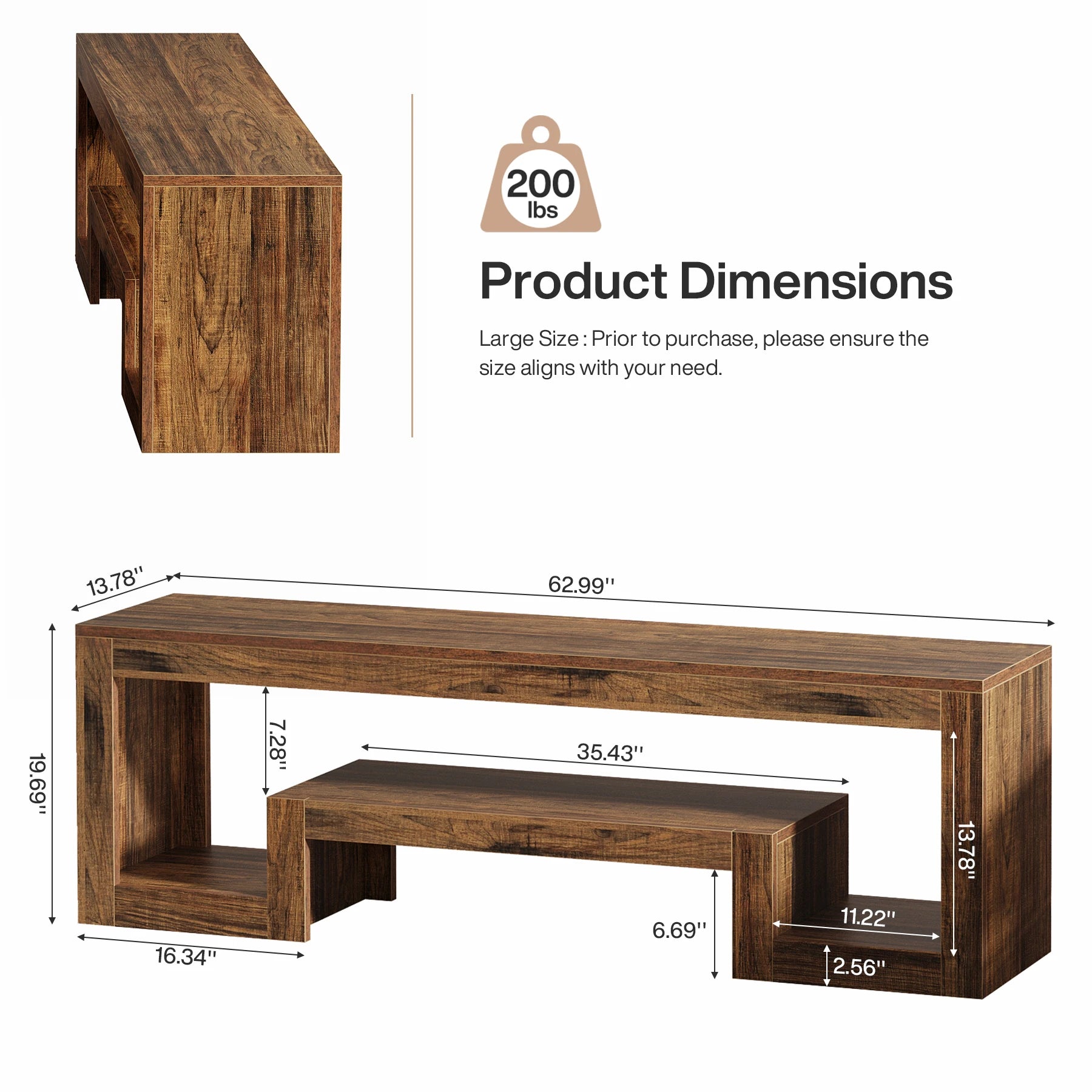 Rustic brown farmhouse TV stand
