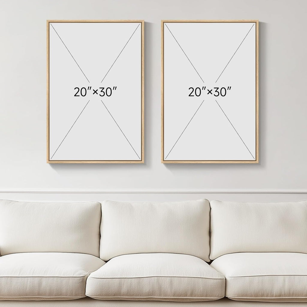 Framed Modern Neutral Beige Abstract Wall Art for Living Room, 20X30 Inch | Woman Silhouette, Canvas Prints, Large Painting, Modern Picture, Set of 2, Contemporary, Elegant Artwork, Wall Decor Bedroom