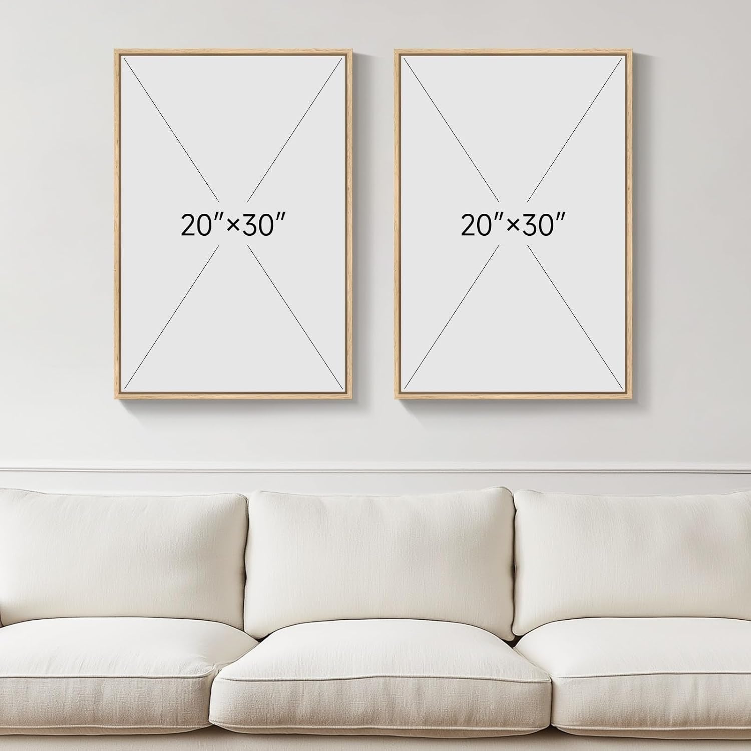 Framed Modern Neutral Beige Abstract Wall Art for Living Room, 20X30 Inch | Woman Silhouette, Canvas Prints, Large Painting, Modern Picture, Set of 2, Contemporary, Elegant Artwork, Wall Decor Bedroom