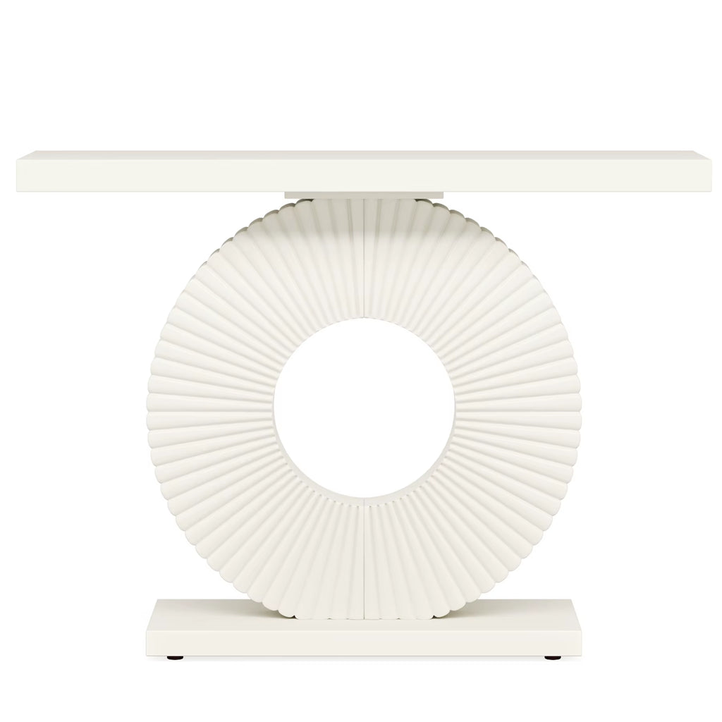 Modern Console Table with Geometric Base, 40 Inch Wood Entryway Table Sofa Table Narrow Long Table