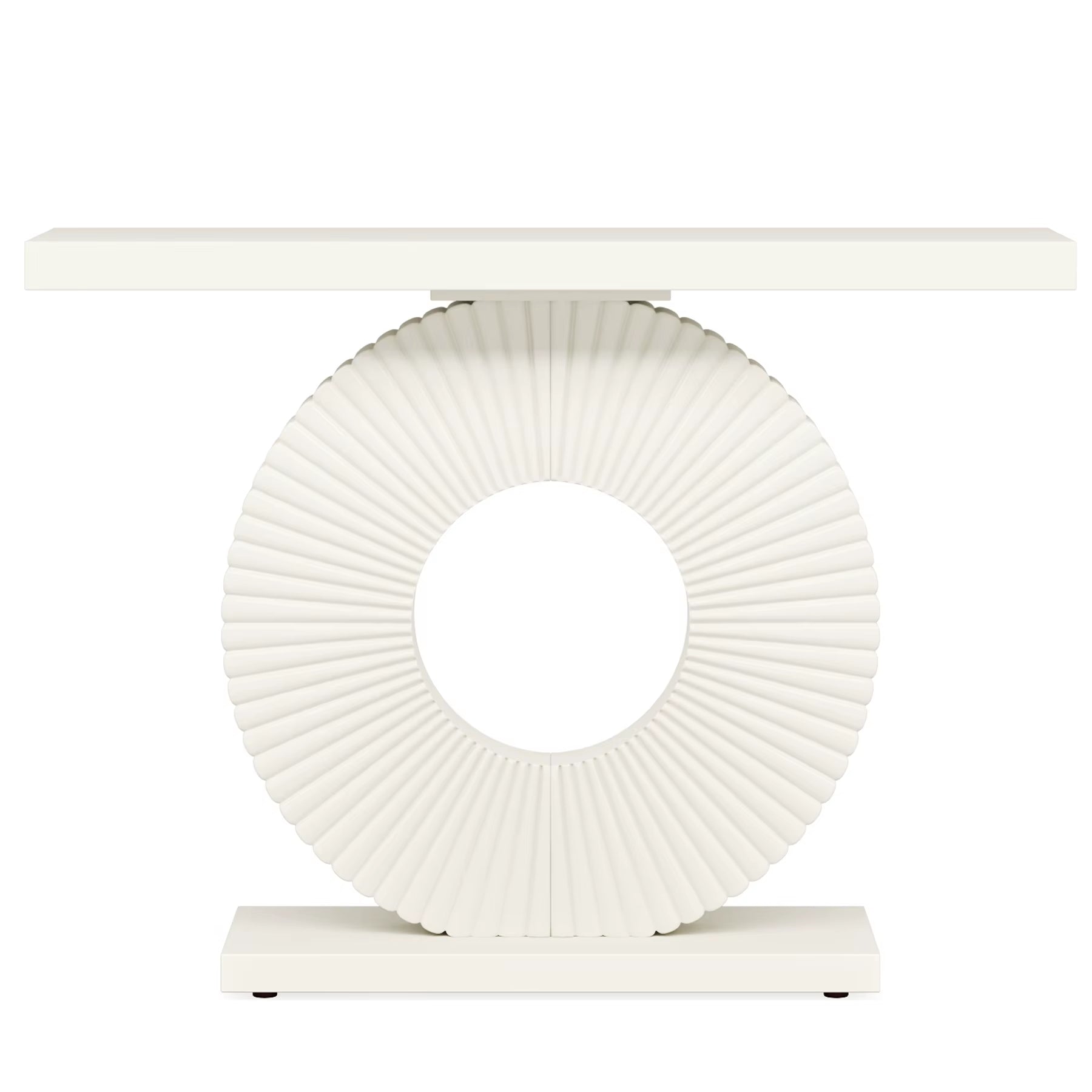 Modern Console Table with Geometric Base, 40 Inch Wood Entryway Table Sofa Table Narrow Long Table