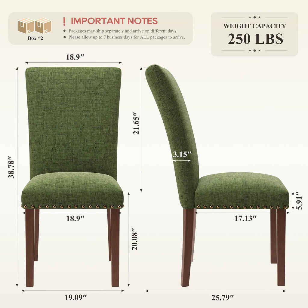 Upholstered Parsons Dining Chairs Set of 4