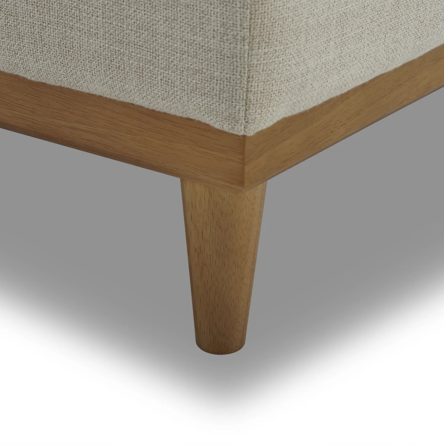 Cream linen wood frame accent chair