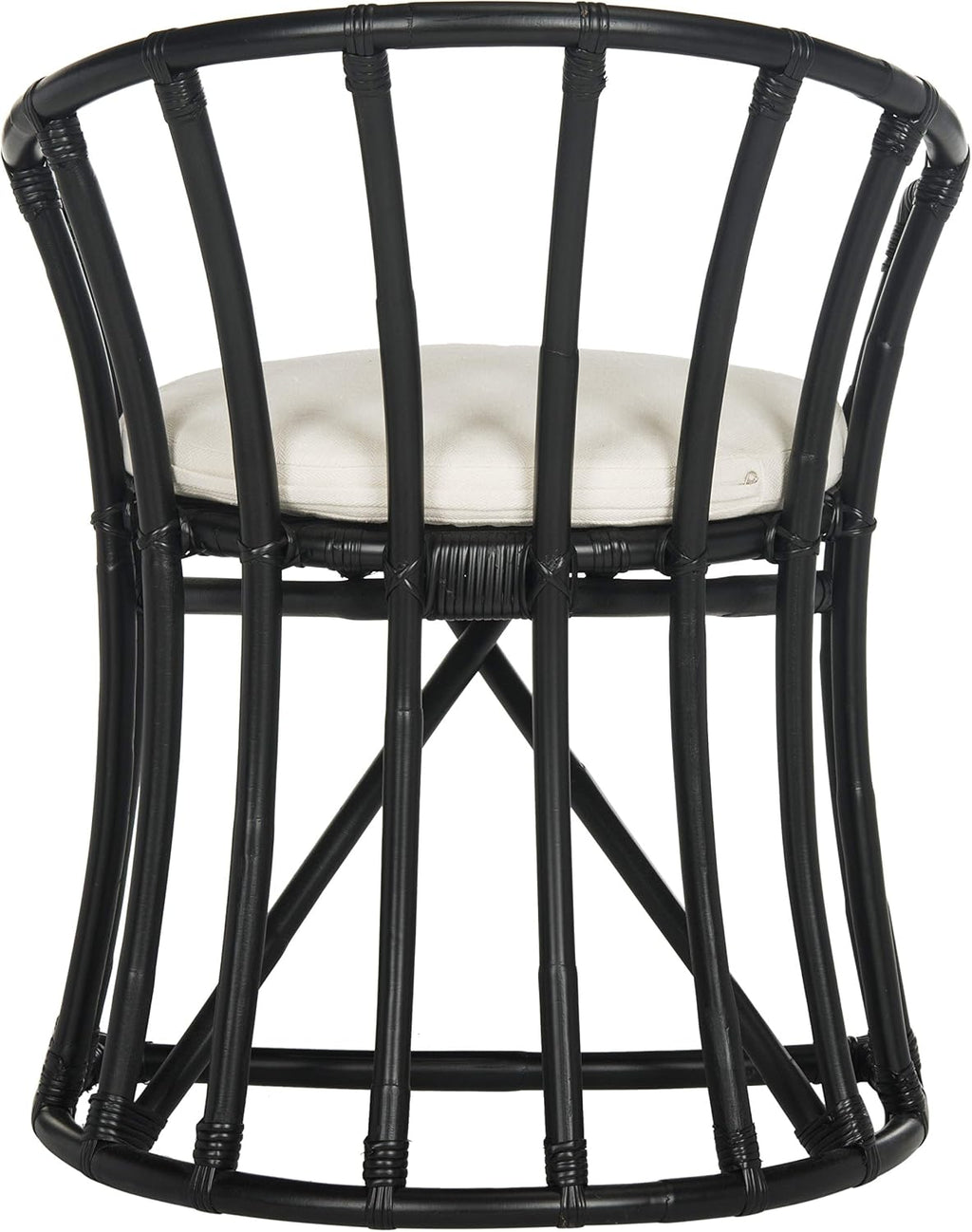Safavieh Home Collection Bates Black Rattan Accent Chair with Cushion