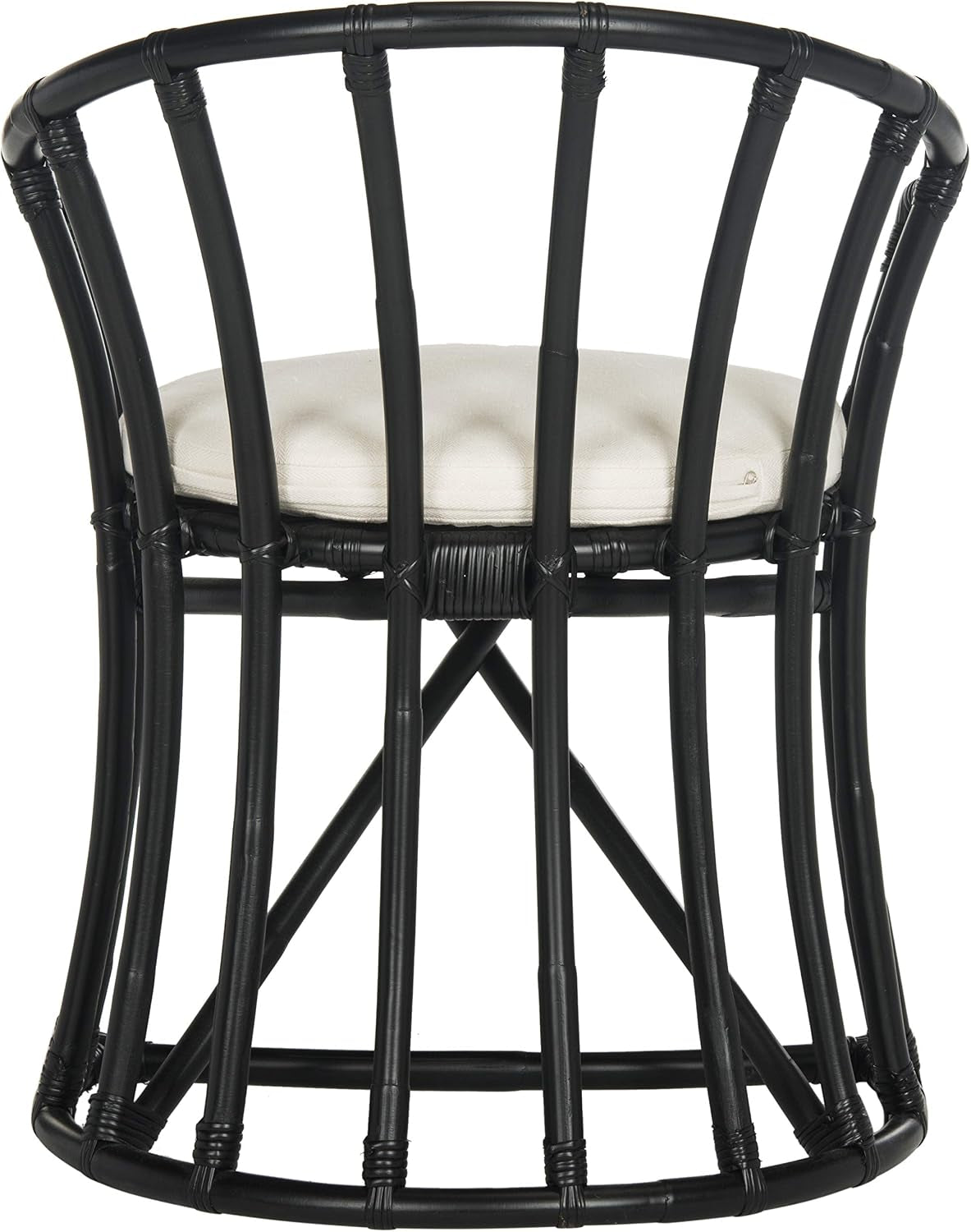 Safavieh Home Collection Bates Black Rattan Accent Chair with Cushion