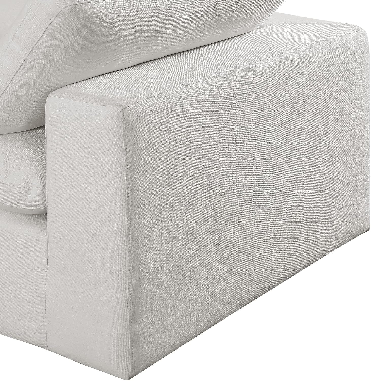 187Cream-S80 Comfy Collection Modern | Contemporary Upholstered Modular Sofa with Cream Linen Textured Fabric Upholstery, down Feather Cushions, 80" W X 40" D X 34.5" H, Cream