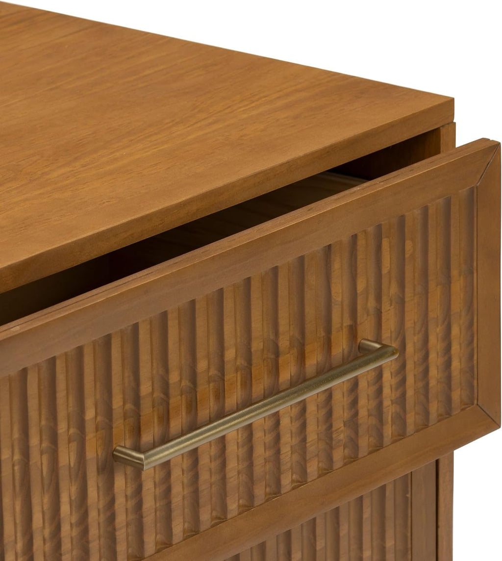 Sera 2-Drawer Nightstand, Pecan