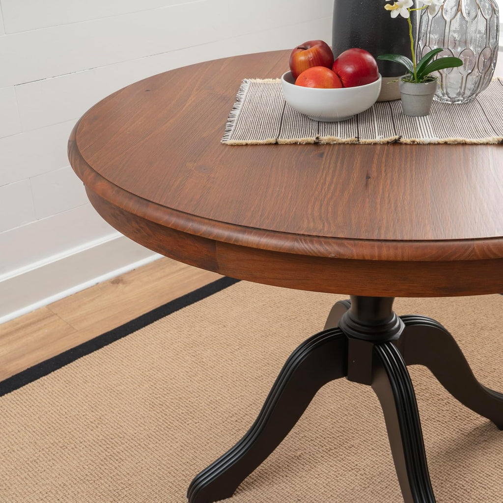 Harris Black and Walnut Pedestal round Dining Table