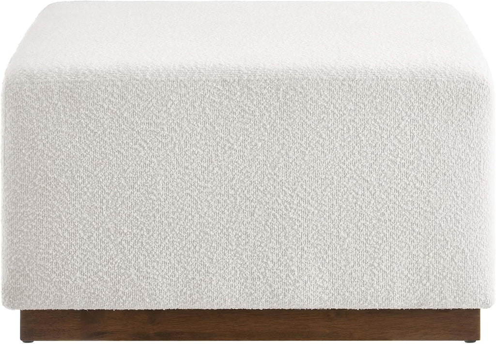 Large 28" Square Boucle Upholstered Upholstered Ottoman