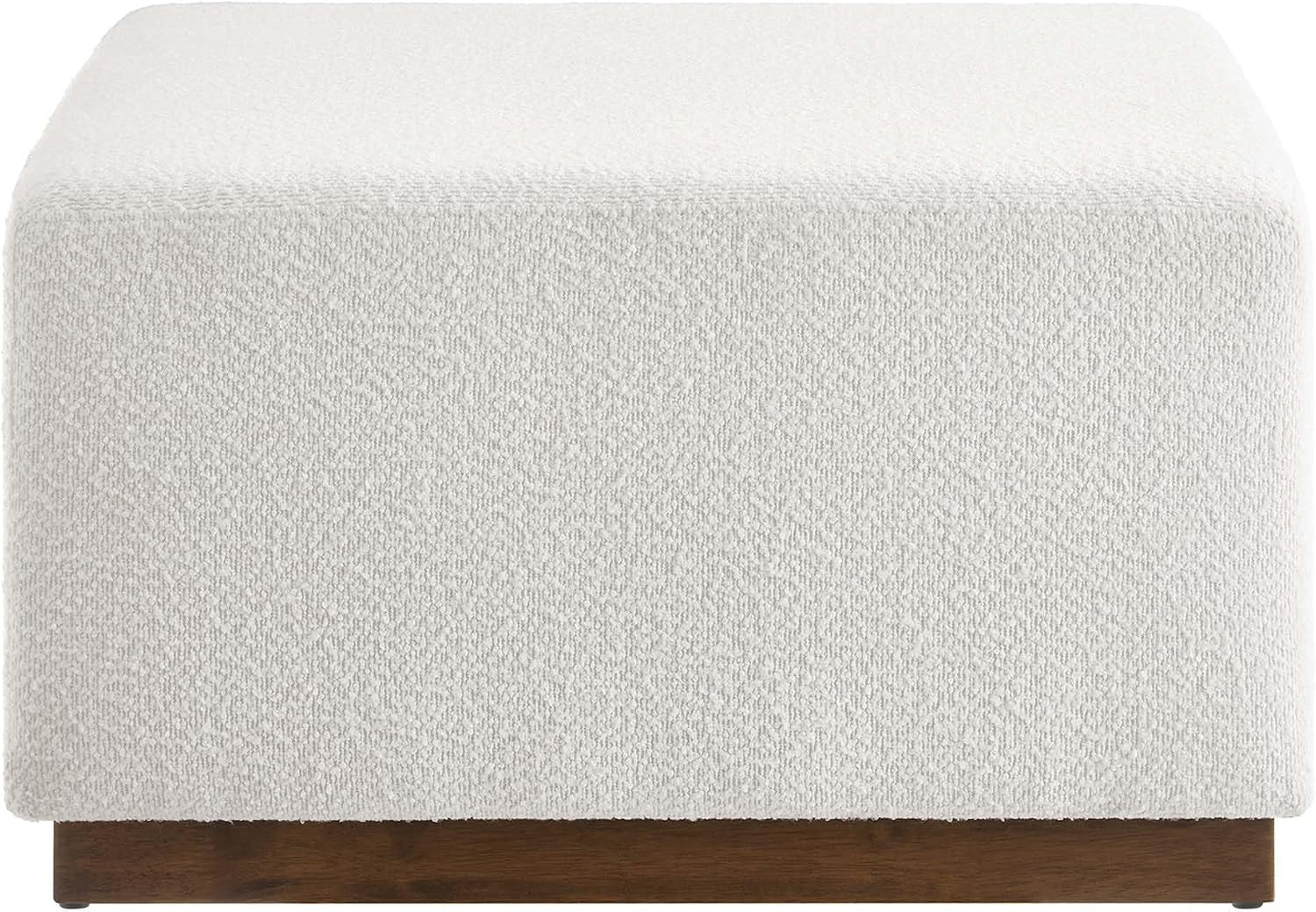 Large 28" Square Boucle Upholstered Upholstered Ottoman
