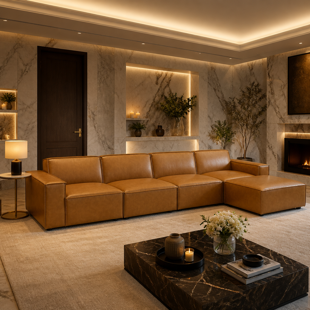 Restore Vegan Leather Sectional Sofa — lifestyle image 2